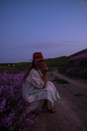 Dihya Embroidered Linen Dress
