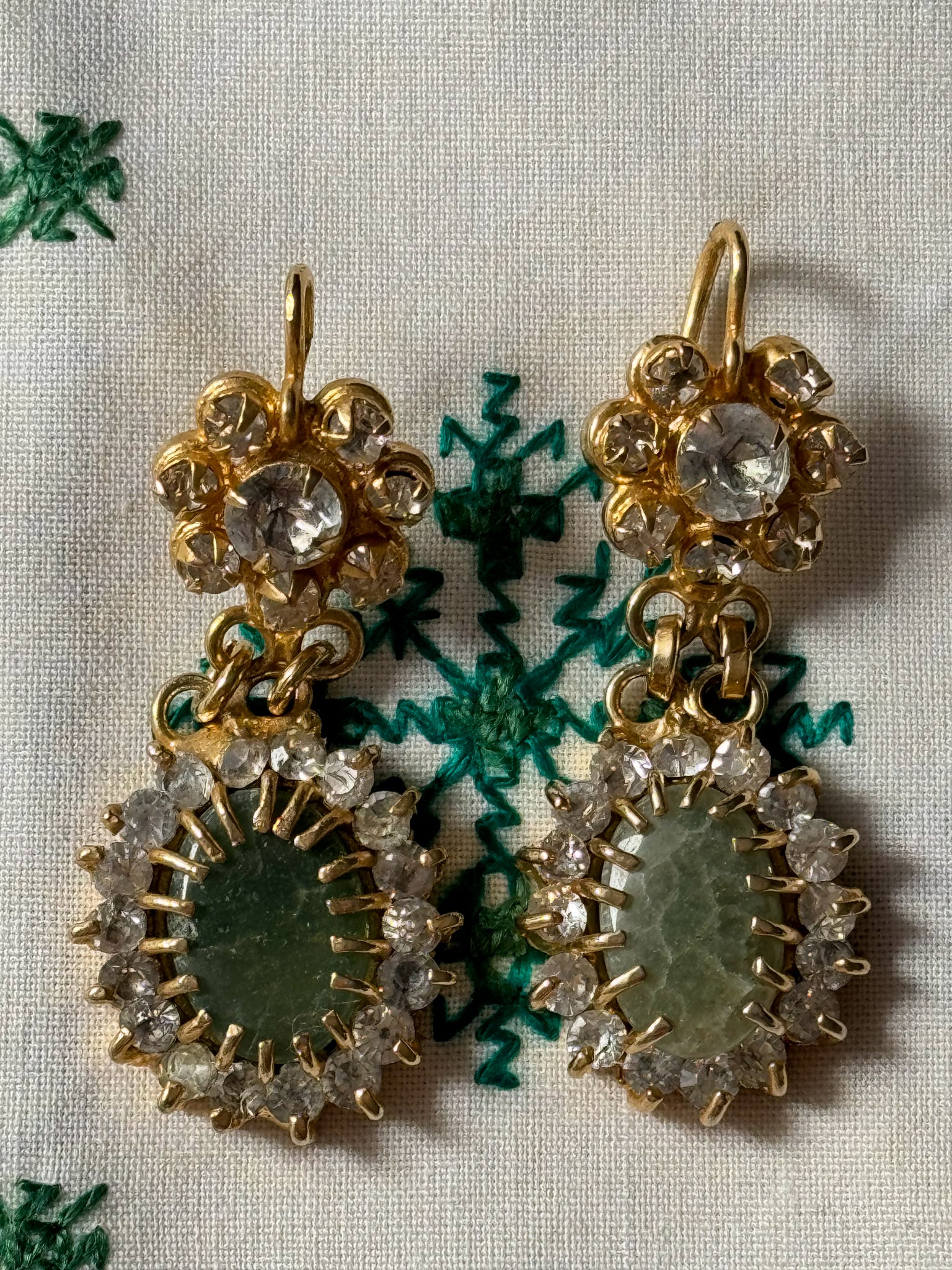 North Africa Gold-Tone Crystal Earrings