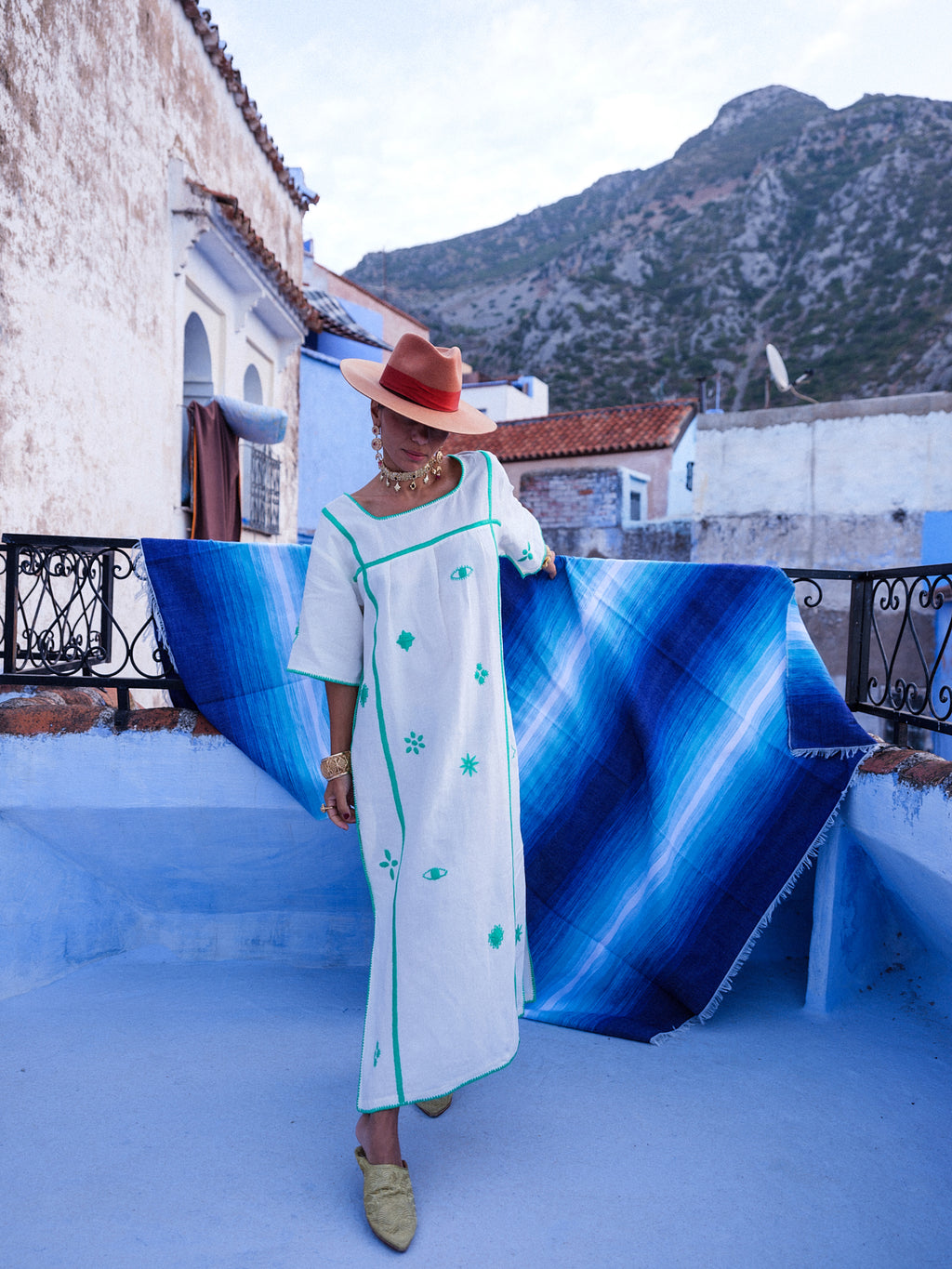 Dihya Embroidered Linen Dress