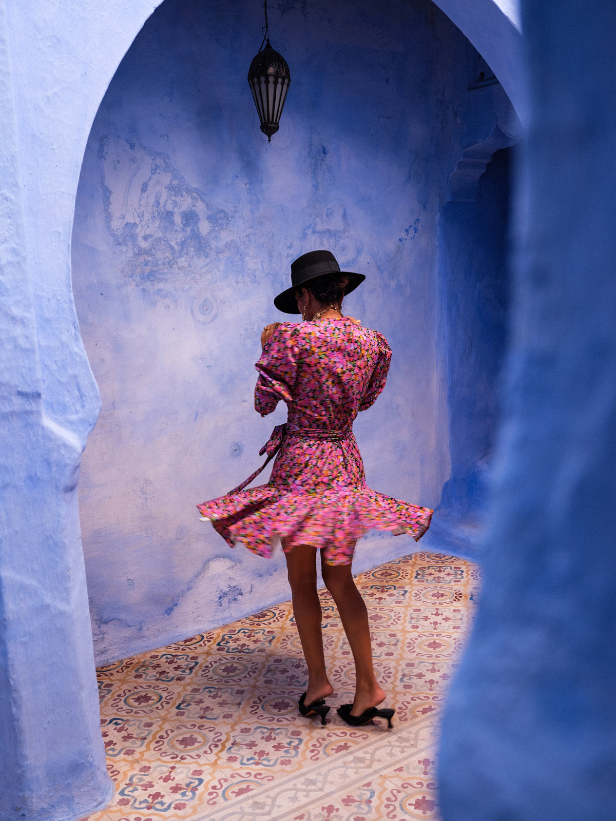 Ras El Maa Floral-Print Cotton-Voile Wrap Mini Dress