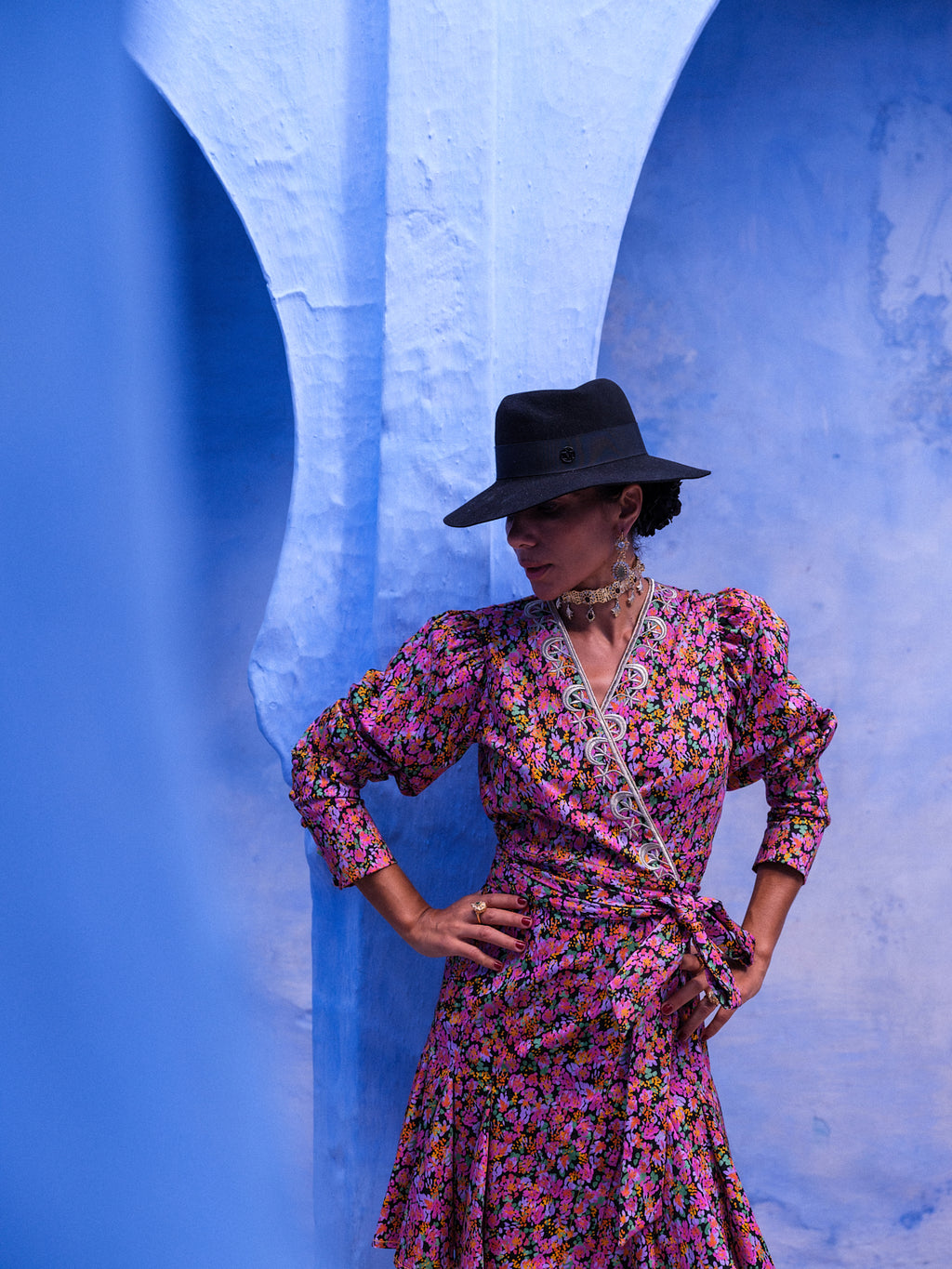 Ras El Maa Floral-Print Cotton-Voile Wrap Mini Dress