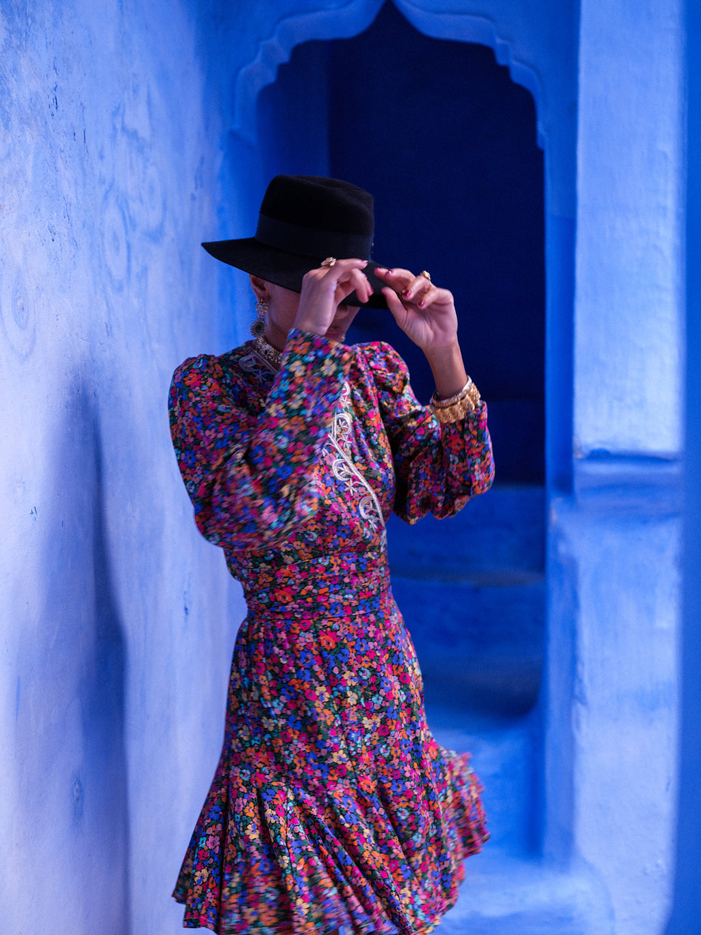 Jemaa Bouzafar Cotton-Voile Embroidered Wrap Mini Dress