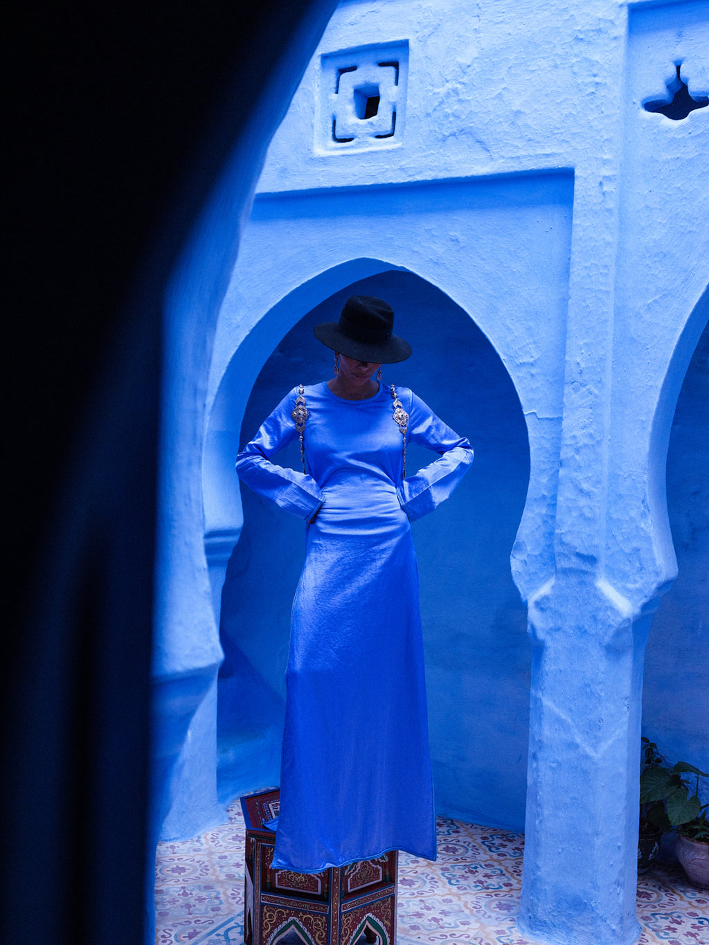 Chaouen Taffeta Maxi Kaftan Dress