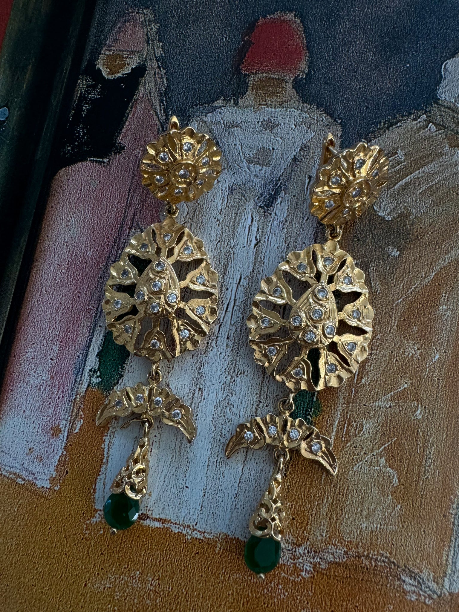 Sliman Gold-Tone Crystal Earrings