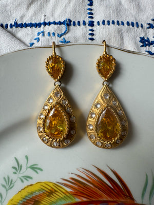 Tifawt Gold-Tone Crystal Embellished Earrings
