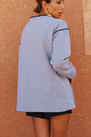 Tamazight Embroidered Cotton-Jersey Jacket