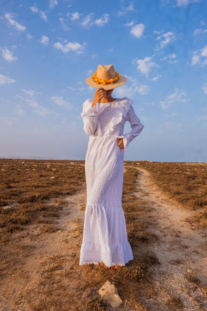 Ounila Valley Cotton-Blend Poplin and Crocheted Lace Maxi Dress